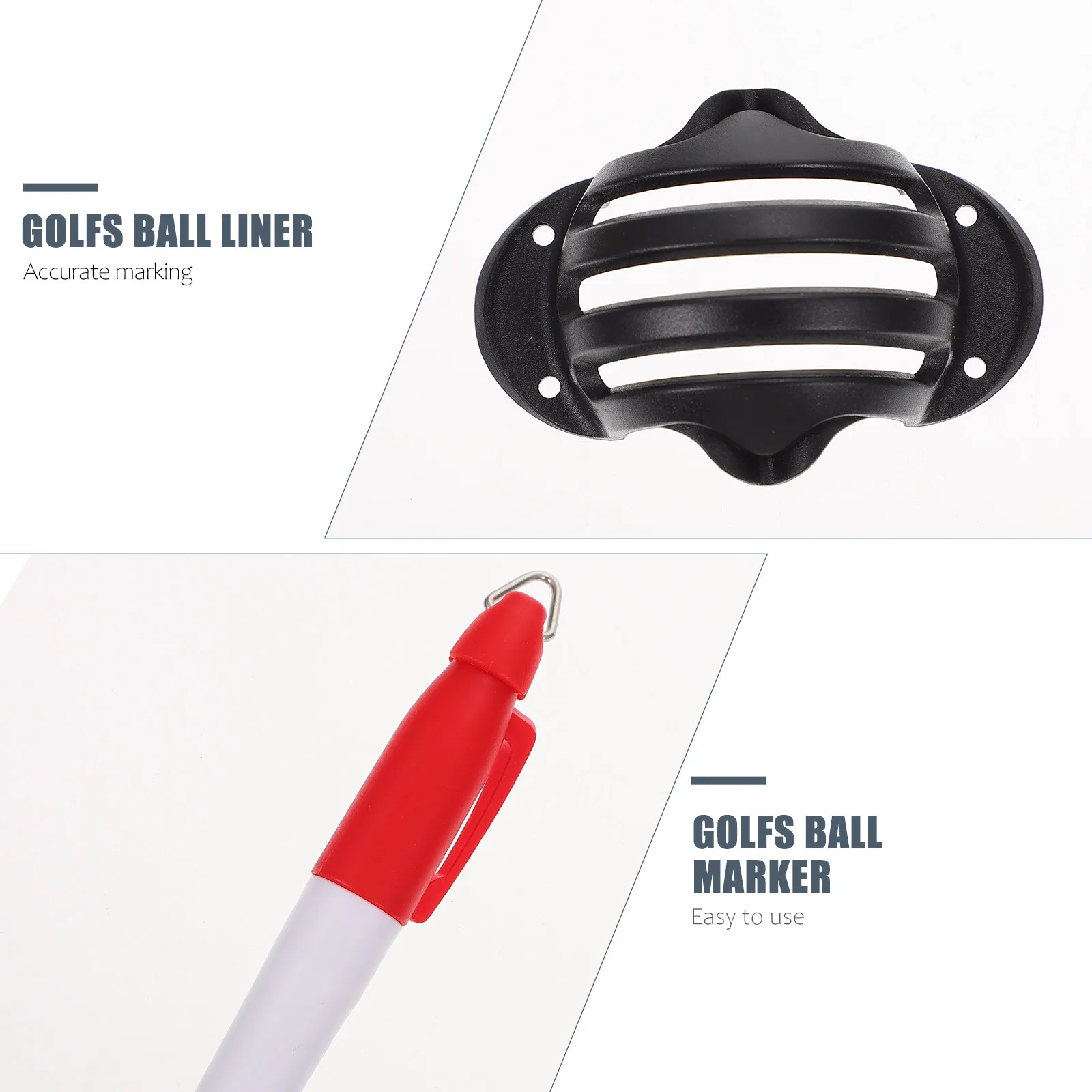 1Set Golf Ball Scriber Liner Set High Reliability Translucent Lightweight Golf Marking Tool for Accurate Putting Swing Alignment