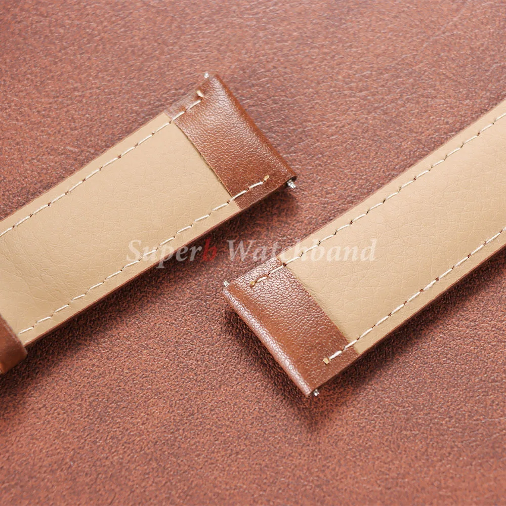 20mm 22mm Calfskin Watchband Soft Material Bracelets Business PU Leather Strap Universal Replacement Wristband Watch Accessory