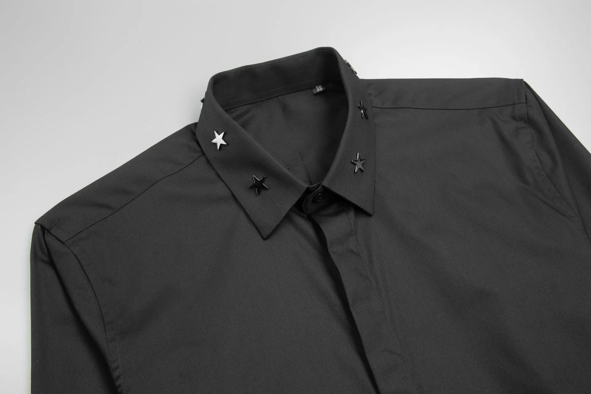 الفاخرة برشام الديكور قميص طويل الأكمام الرجال بلون فستان الأعمال عادية قمصان الأداء الاجتماعي مرحلة ملابس تنكرية للحفلات #4