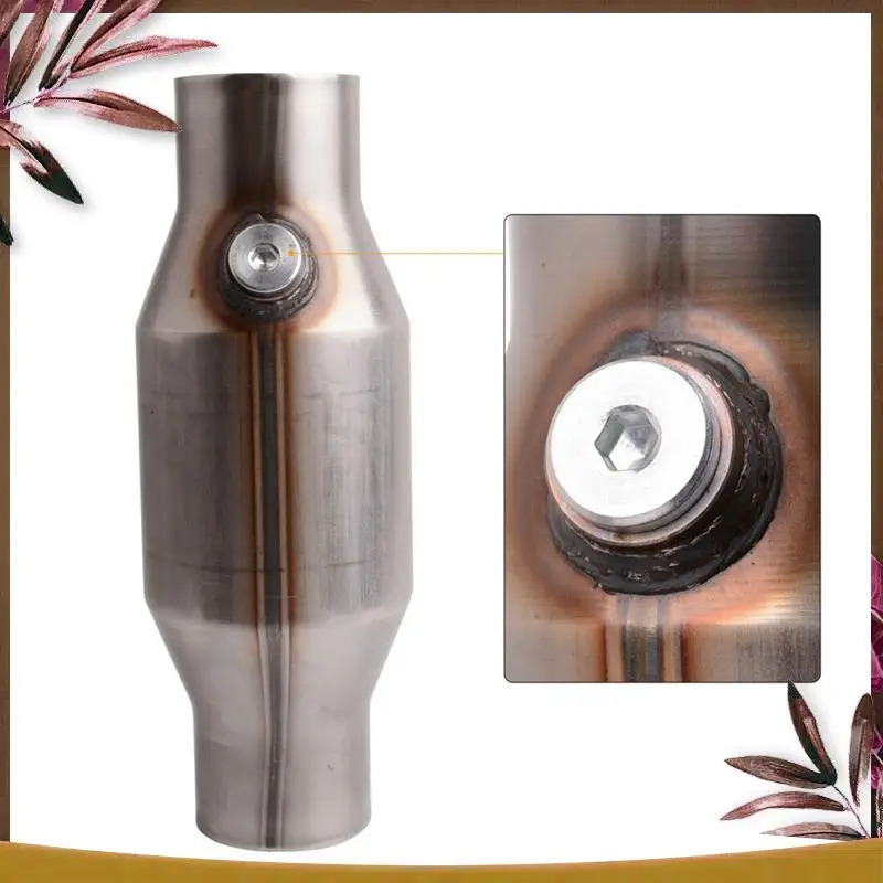 

AB59-2Pcs Spun Universal Catalytic Converter High Flow Stainless Steel 425250 Exhaust Catalytic Converter