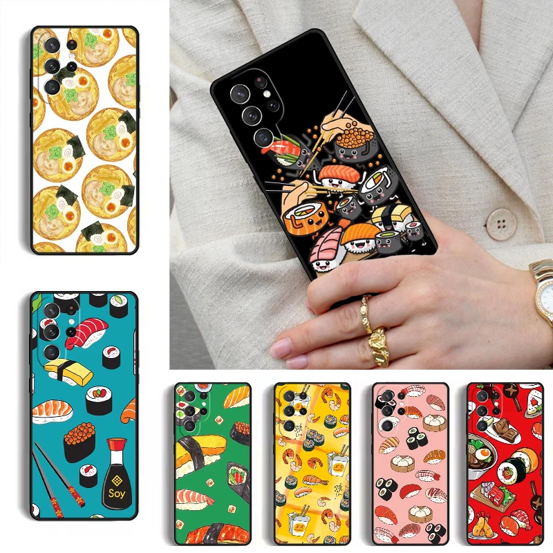 Sushi Soy Fish Phone Case for Samsung Galaxy S26 S25 Ultra S24 S23 S22 S21 Plus Note 10 Bumper Cover
