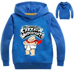 2-16Years Captain Underpants Hoodie Kids Sweatshirt Baby Boy Clothes Children Hooded Sweater for Toddler Girls Long Sleeve Coats