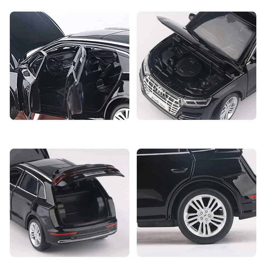 1/32 Audi Q5 SUV Sport Toy Car Model JKM Diecast Metal Vehicle Miniature Collection Sound & Light Free Wheels Collection Boys