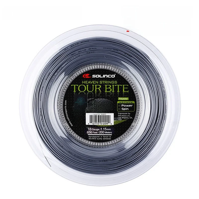 

Теннисные струны из полиэстера Solinco Tour Bite, прочные эластичные спортивные струны для любителей фитнеса, пряжа для товаров Tead Raet Strings