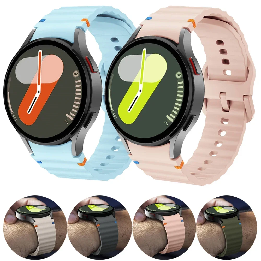 Оригинальный браслет 1:1 для Samsung Galaxy Watch 7/FE/5 pro/6/4 Classic 44 мм 40 мм без зазоров Силиконовый ремешок для часов Galaxy Watch 7 Ремешок