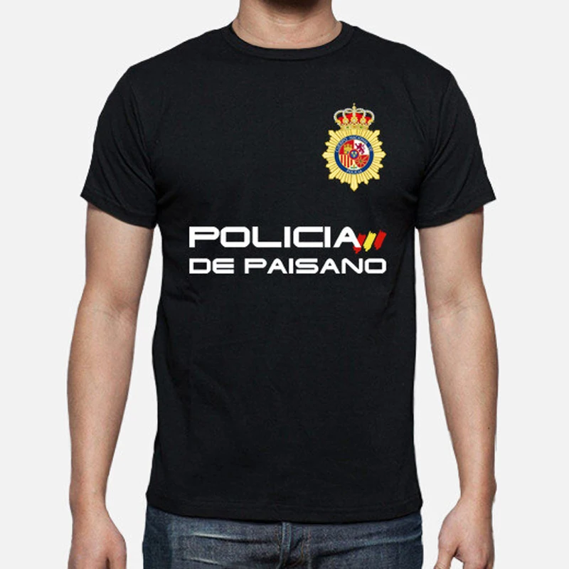 Policía De Paisano (cuerpo Nacional De Policía) T Shirt. New 100% Cotton Short Sleeve O-Neck T-shirt Casual Mens Top