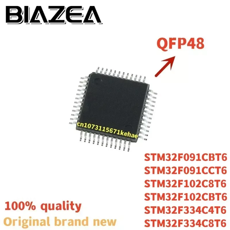 1piece STM32F091CBT6 STM32F091CCT6 STM32F102C8T6 STM32F102CBT6 STM32F334C4T6 STM32F334C8T6 QFP48 Chipset