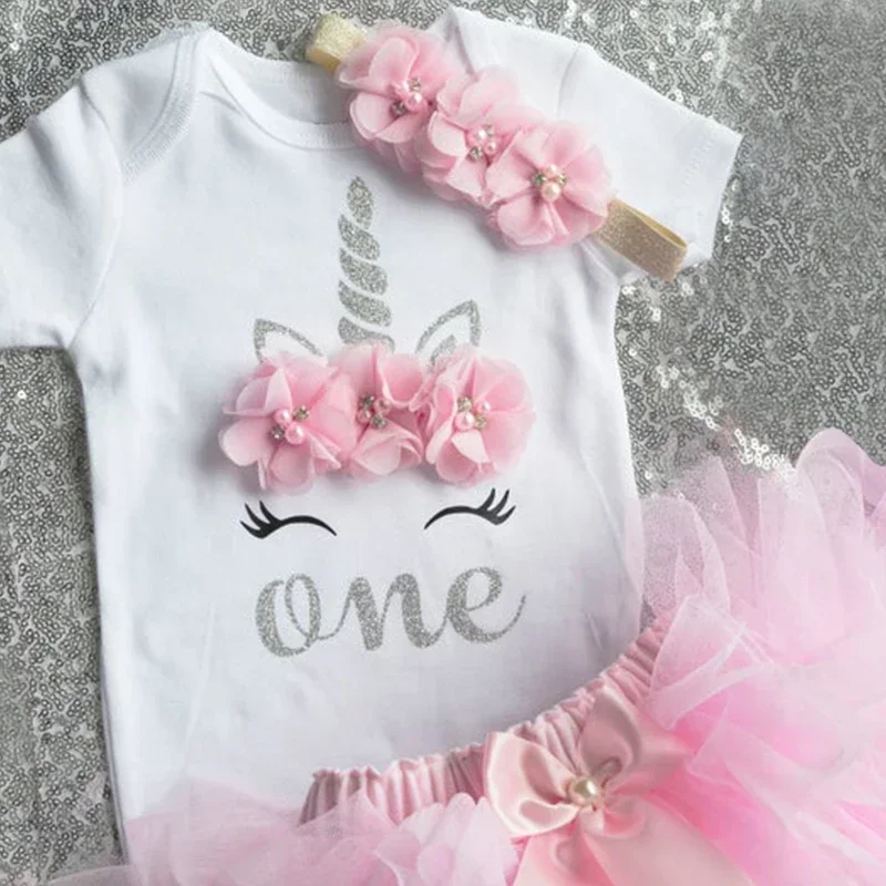 Baby Girls 1 year birthday Tutu Dress Toddler Girls 1st Birthday Party Christening Outfits Princess Costumes for 12 months Girls