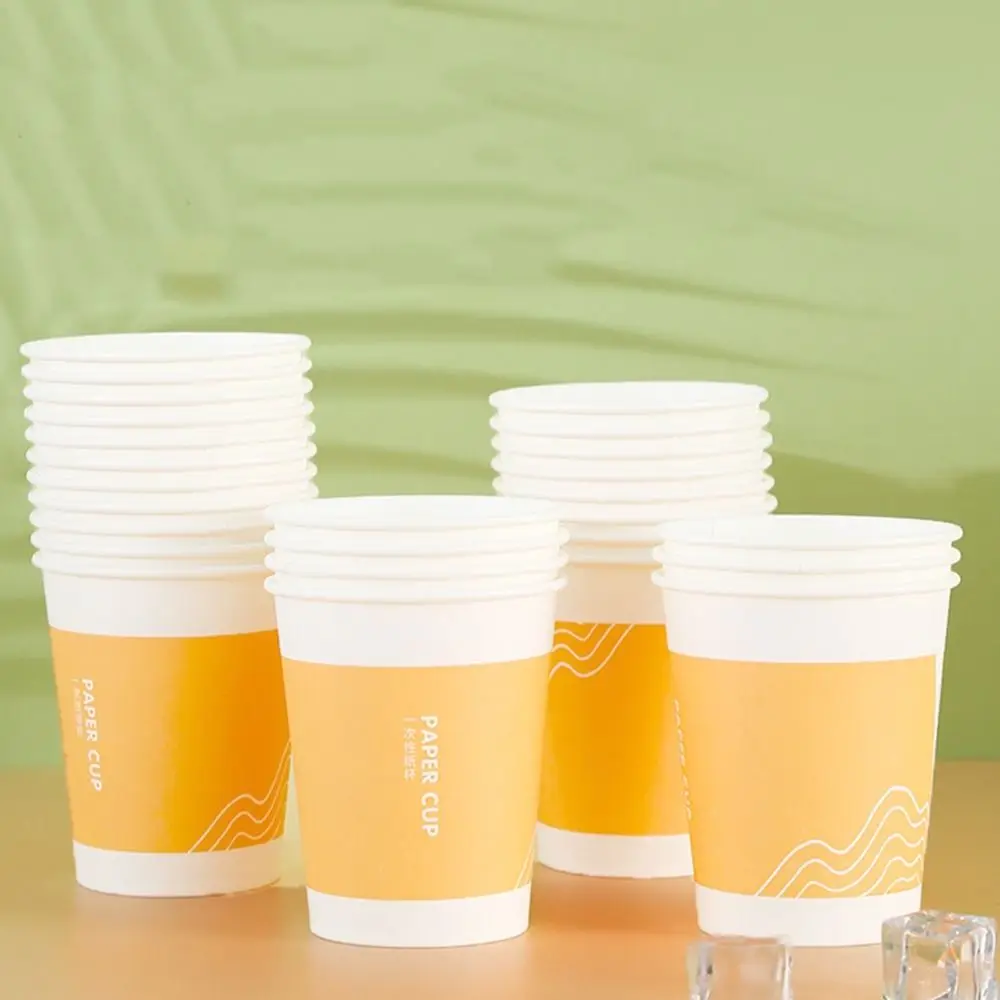

245 мл одноразовые бумажные стаканчики пищевые утолщенные чашки для горячих/холодных напитков противоожоговые герметичные чашки для воды на новоселье