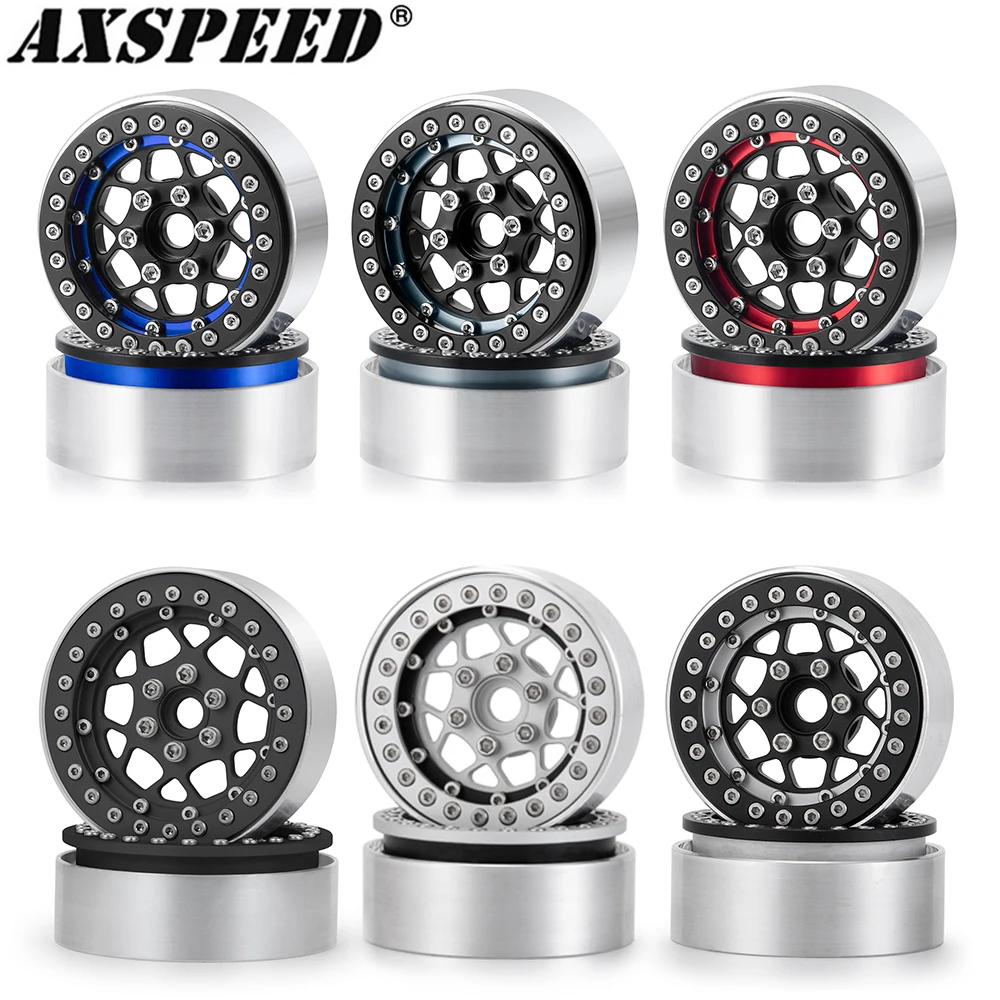 

AXSPEED 4PCS Aluminum 1.9" Beadlock Wheel Rim Hubs for 1/10 RC Rock Crawler Car Axial SCX10 CC01 F350 D90 90034 TRX4 TRX6