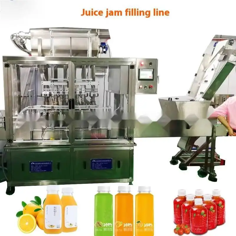 

Glass Bottle Straight Automatic Juice Beverage Jam Filling Liquid Production Line Liquid Filling Equipment Integrated Machine
