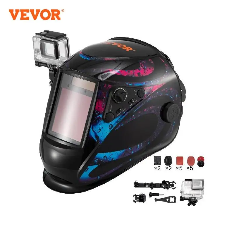 

VEVOR True Color Solar Powered Welding Helmet Auto Darkening Mask Hood 4 Arc Sensor Wide Shade for TIG MIG ARC Welding Machine