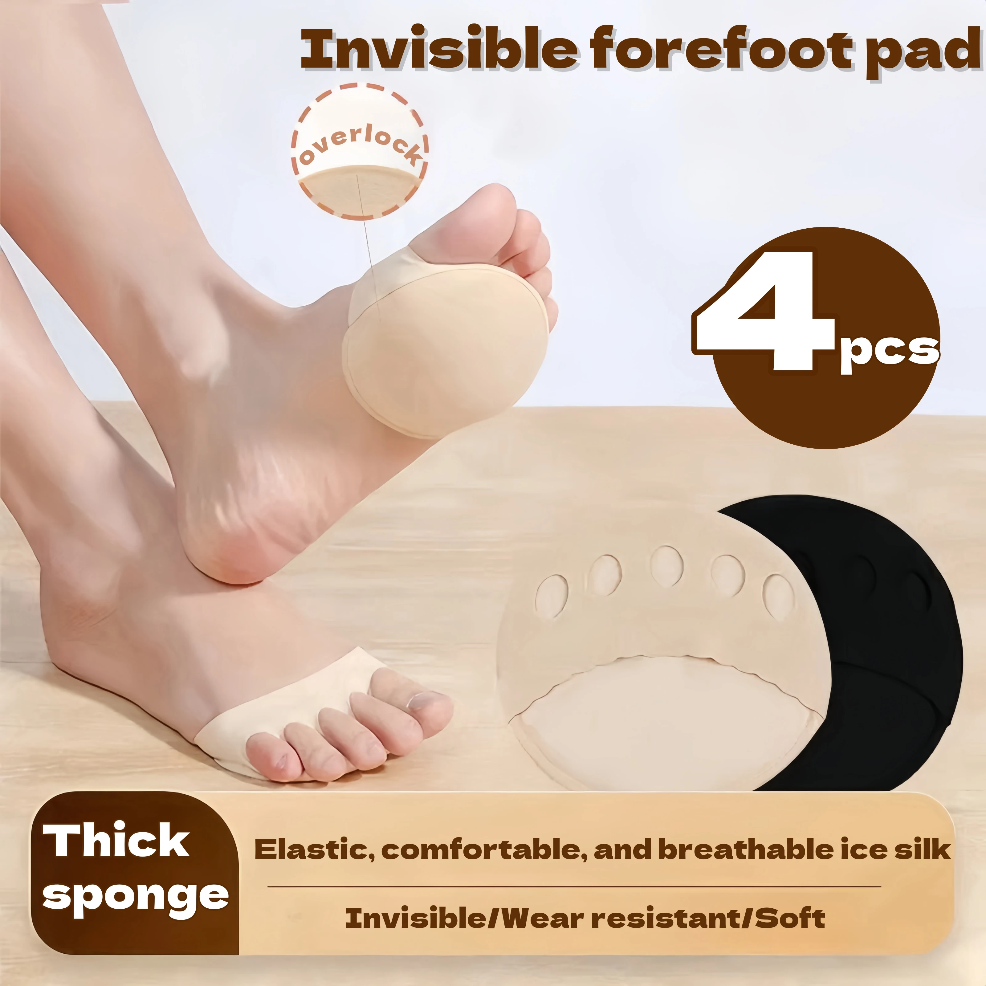Front Palm Rest Anti Slip Half Size Pad for High Heels Half Foot Invisible Sock Dance Insole for Cushioning Socks