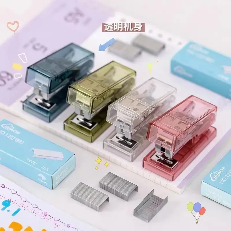 

Transparent Stapler Mini Contract Color Binder Office Binding Tools School Supplies Office Accessories Stapler