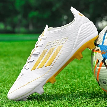 Original Men Soccer Shoes Long Spikes Boys Non Slip Match New Football Field Boots Professional Turf Training FG/TF Sneakers