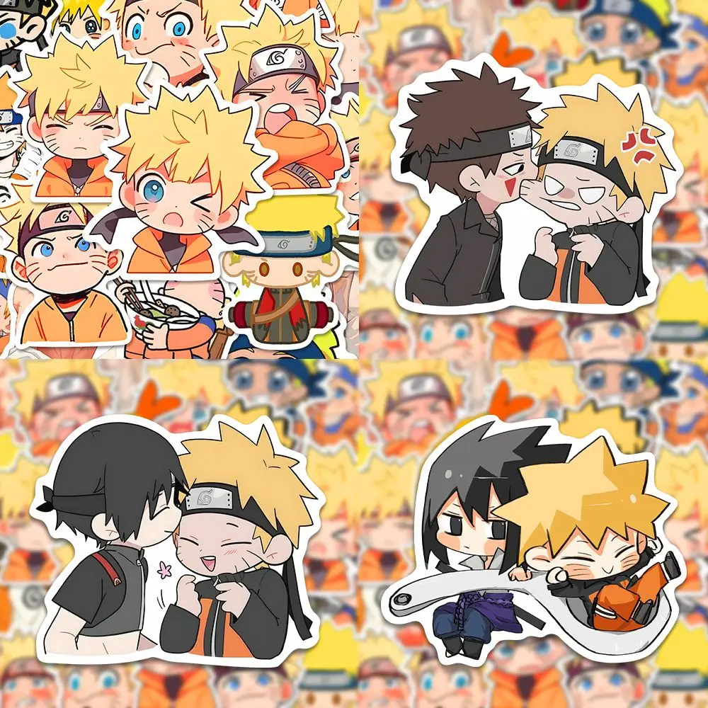 New NARUTO Stickers Uzumaki Naruto Uchiha Sasuke Anime Peripherals Cute Cartoon Trunk Water Cup Desktop Room Ornament Stickers