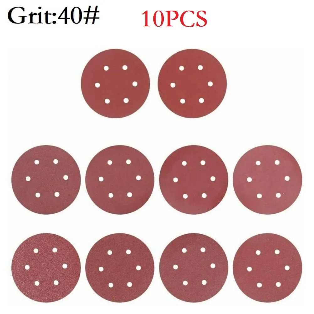 10Pcs Universal Red Aluminium Oxide 9Inch 6 Gaten Diameter 225Mm Schuurpapier Gipsplaten Schurende Schijf Schuren Disc