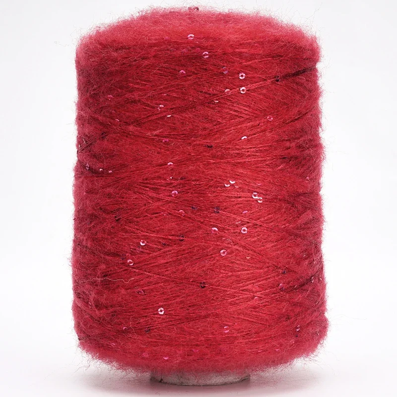 

New 520g Soft Natural Colorful Plush Mohair Sequin Yarn for Knitting Ice Silk Metallized Yarn Weave Crochet Sewing Thread X5207