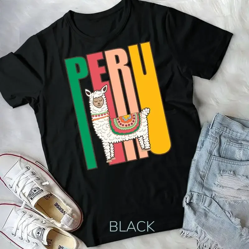 

Футболка унисекс с рисунком перуанской ламы Перуанская альпака