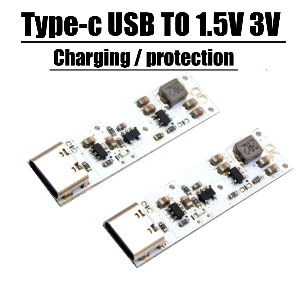 Único Carregador de Lithium Buck Tipo-c Usb 5v a 1.5v 3v Proteção de Carga f Brinquedos Rato Remoto Faça Você Mesmo Bateria de Lítio