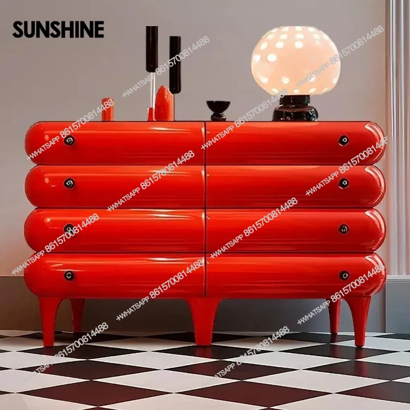 

Modern designer art side cabinet eight bucket cabinet creative high-end modern solid wood furniture