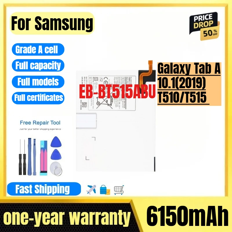 

EB-BT515ABU for Samsung Galaxy Tab A 10.1(2019)/T510/T515 Tablet Battery High Quality High Capacity Replacement Bateria Tools
