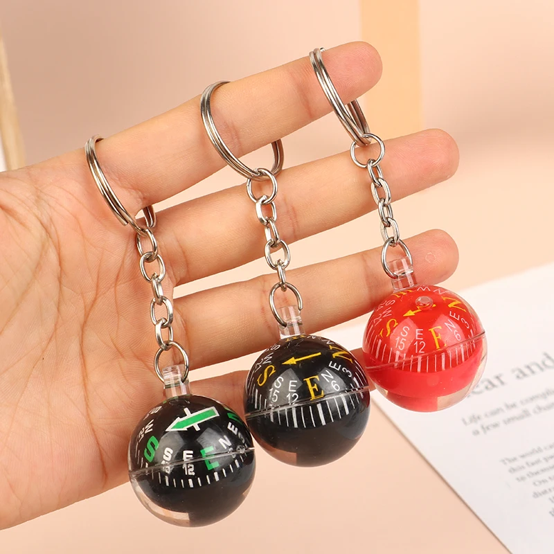 Round Shape Small Mini Survival Compasses For Outdoor Camping Hiking Travel Precision Dial EDC Ball Keychain