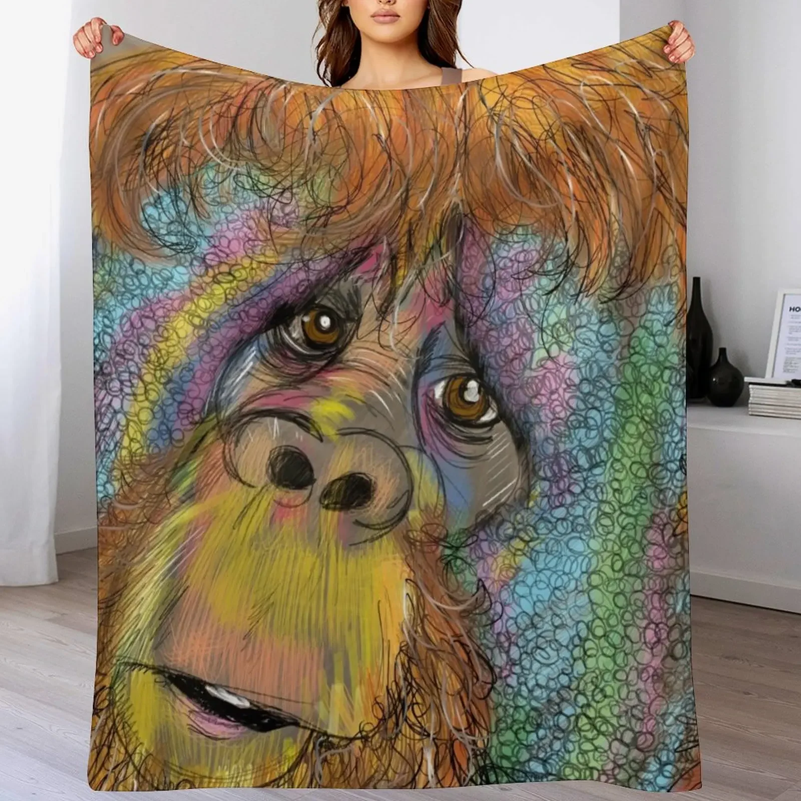 save the Orangutan Throw Blanket cosplay anime blankets ands sofa bed Blankets