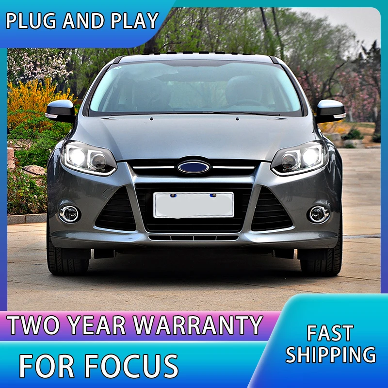 Car Styling For Ford Focus MK3 headlights 2012 2013 2014 Dynamic turn signal Headlight front Bi-Xenon Lens Double Beam HID KIT