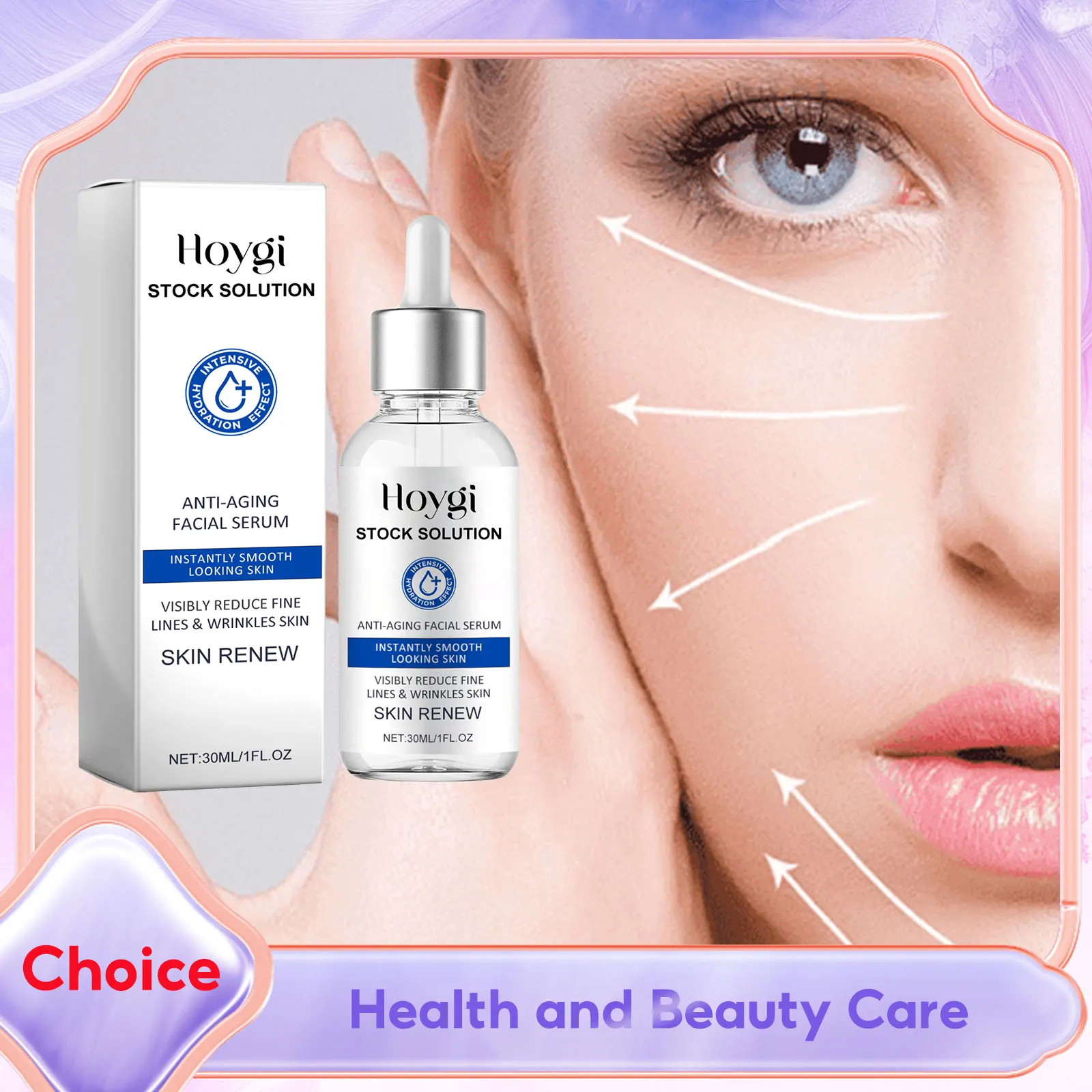 

Hyaluronic Acid Serum for Face Plumping Anti-Aging Reduce Wrinkles Nourish Lifting Firming Vitamin C Ultra-Hydrating Moisturizer