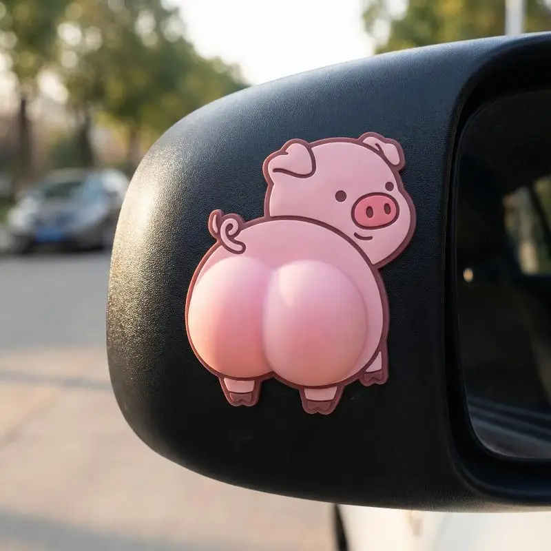 1/5 Pairs 3D Solid Silica Gel Phone Decoration Wall Stickers Refrigerator Anti-Collision Decals Creative Cartoon Car Sticker