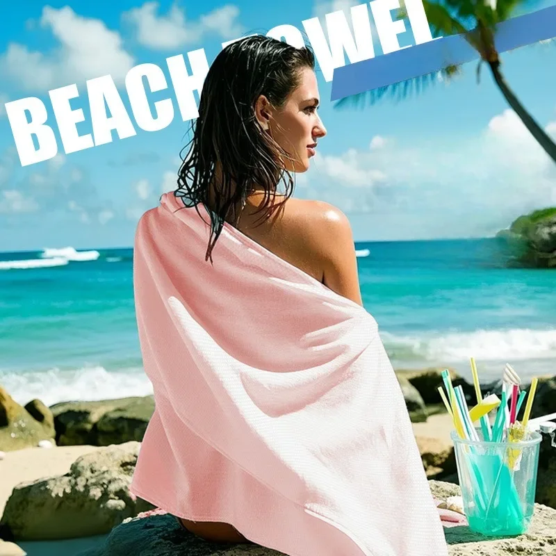

Beach Towel Oversized,Thick Sand Free Microfiber Quick Dry Towel, Super Absorbent Soft Swim BeachTowels for Men, Women