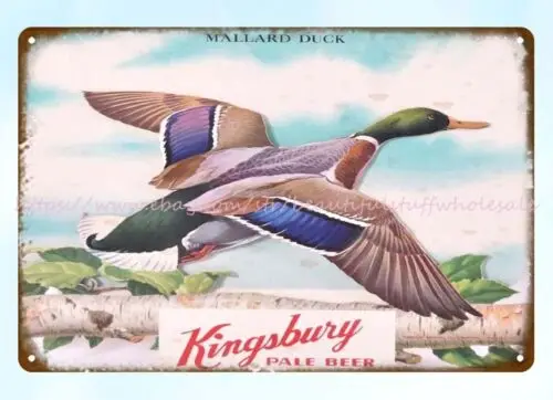 interior design ideas Kingsbury pale beer Mallard Duck metal tin sign