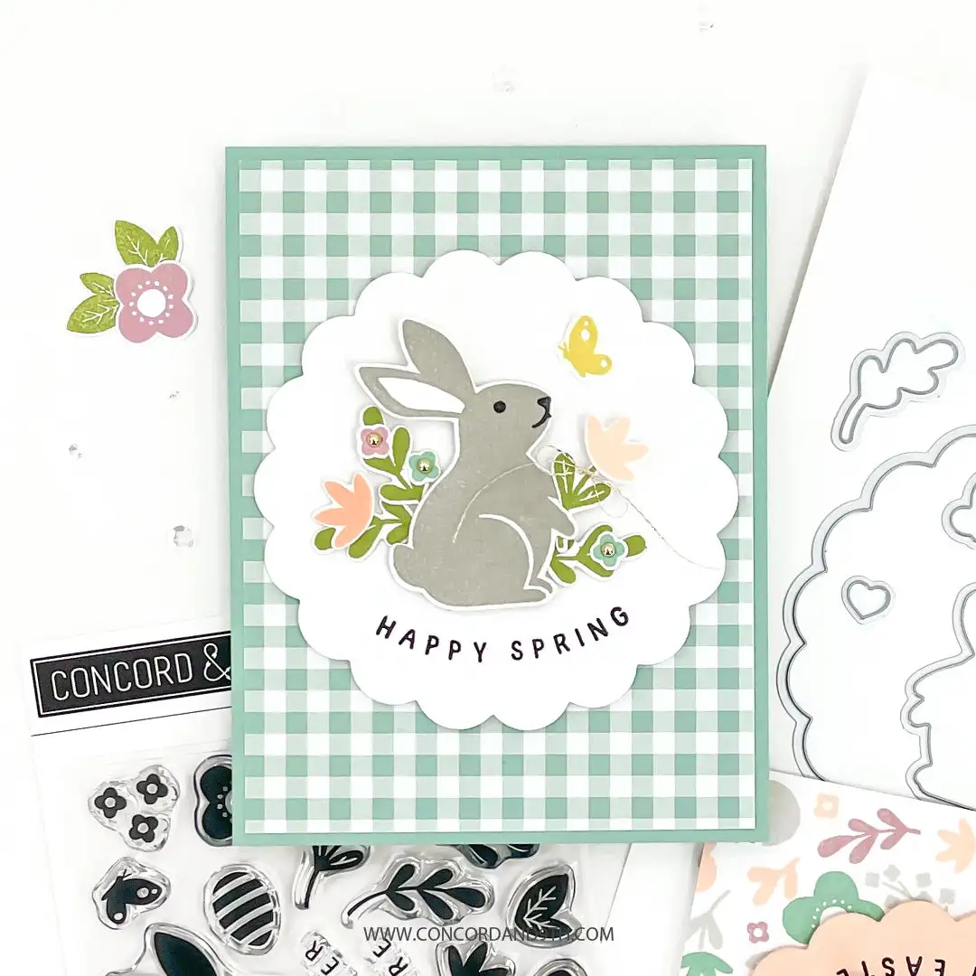 New Garden Bunny Tulip Flower Clear Stamps Metal Cutting Dies Stencil for Decorating Scrapbook Diy Paper Card 2024 Spring Easter