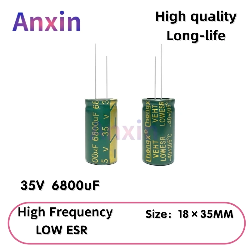 

2PCS 35V6800uF Aluminum Capacitor, High Frequency Low ESR 105°C Radial for Power Supply Long-life 18×35MM