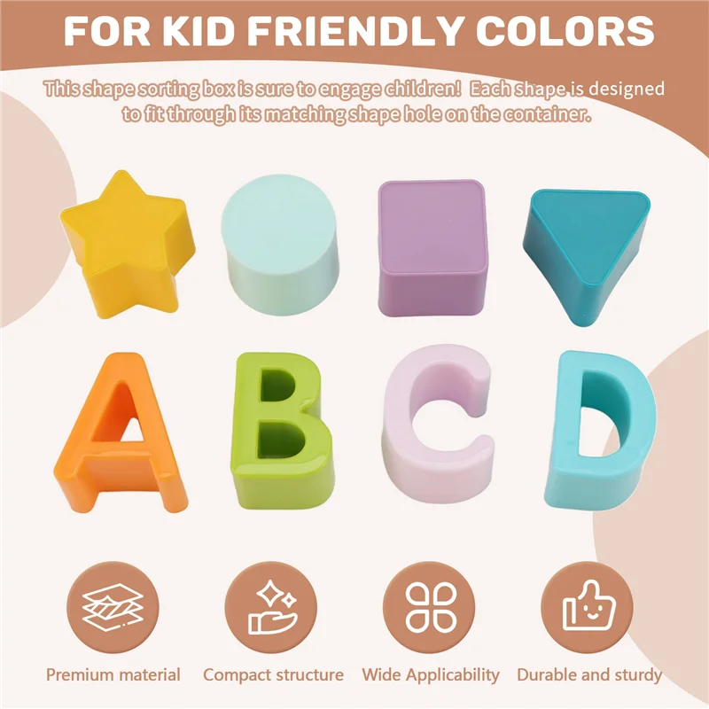 

MYMF-Shape Sorter Baby And Toddler ABC And Shape Pieces Sorting Matching Game Developmental For Children 18 Months+