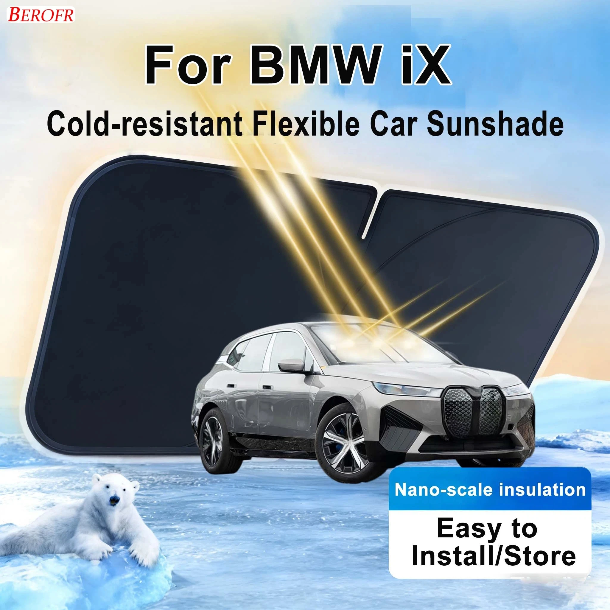 For BMW iX 2021-2026 Car Windshield Sunshade Cover Front Window Sun Shade Heat Insulation Summer Auto Accessories
