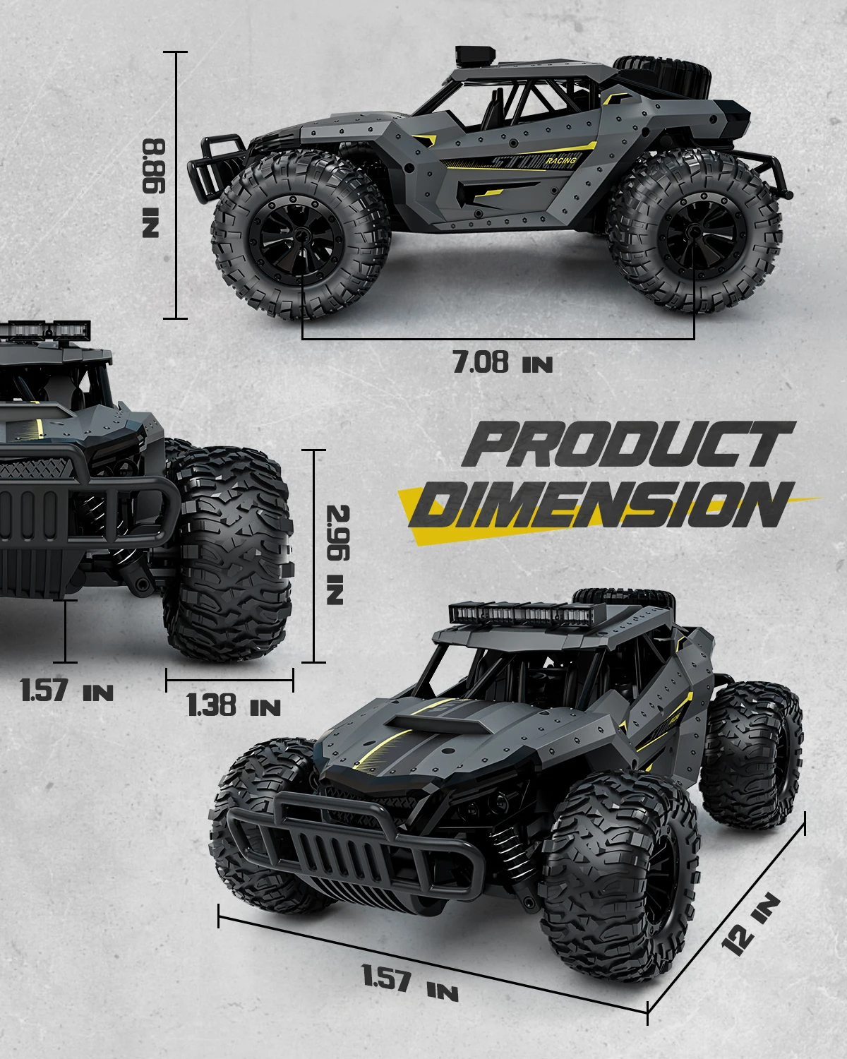 รีโมทคอนโทรลรถ 1:16 Scale 25 กม./ชม.Fast RC Cars สําหรับผู้ใหญ่,2.4GHz Off Road RC รถบรรทุกของเล่น LED ไฟหน้า,ของขวัญสําหรับเด็ก