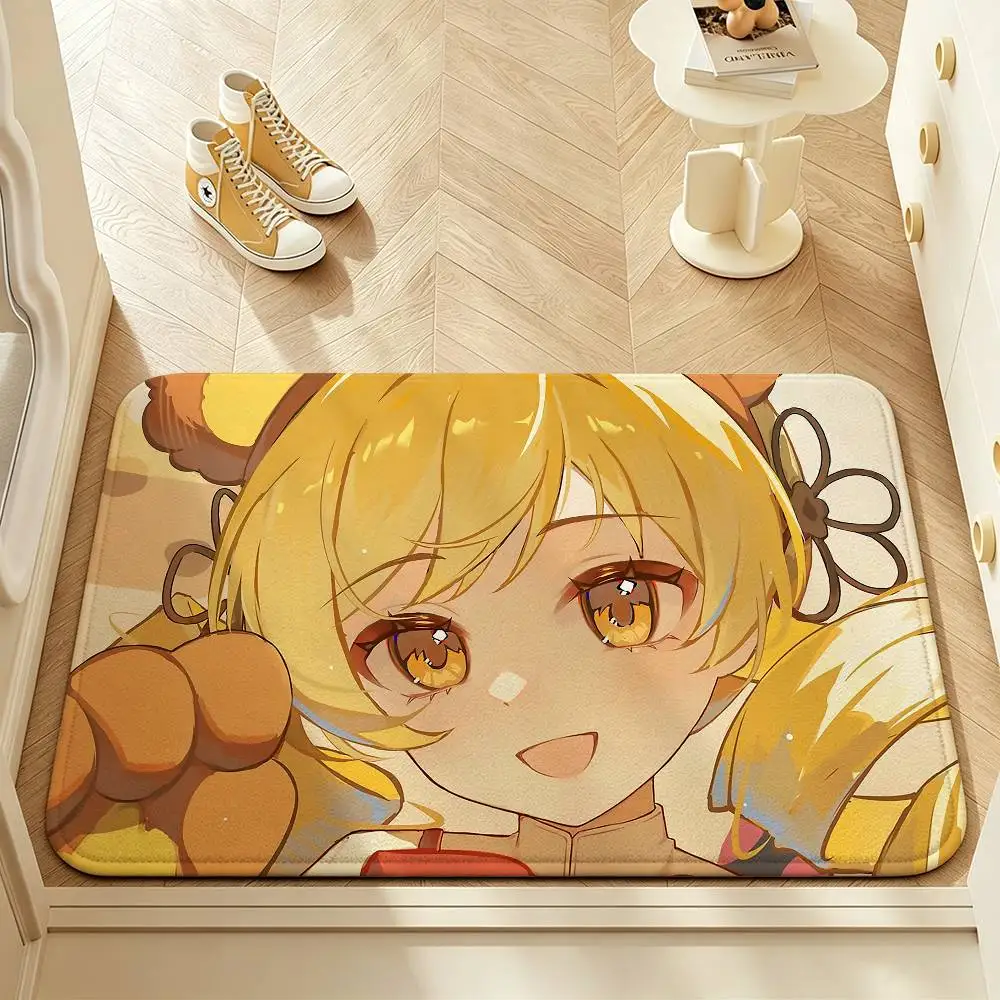 Anime P-Puella Magi M-Mami Tomoe Anti‑Slip Floor Mat Short Plush Rug mat Soft Comfortable Machine Washable Home Decor