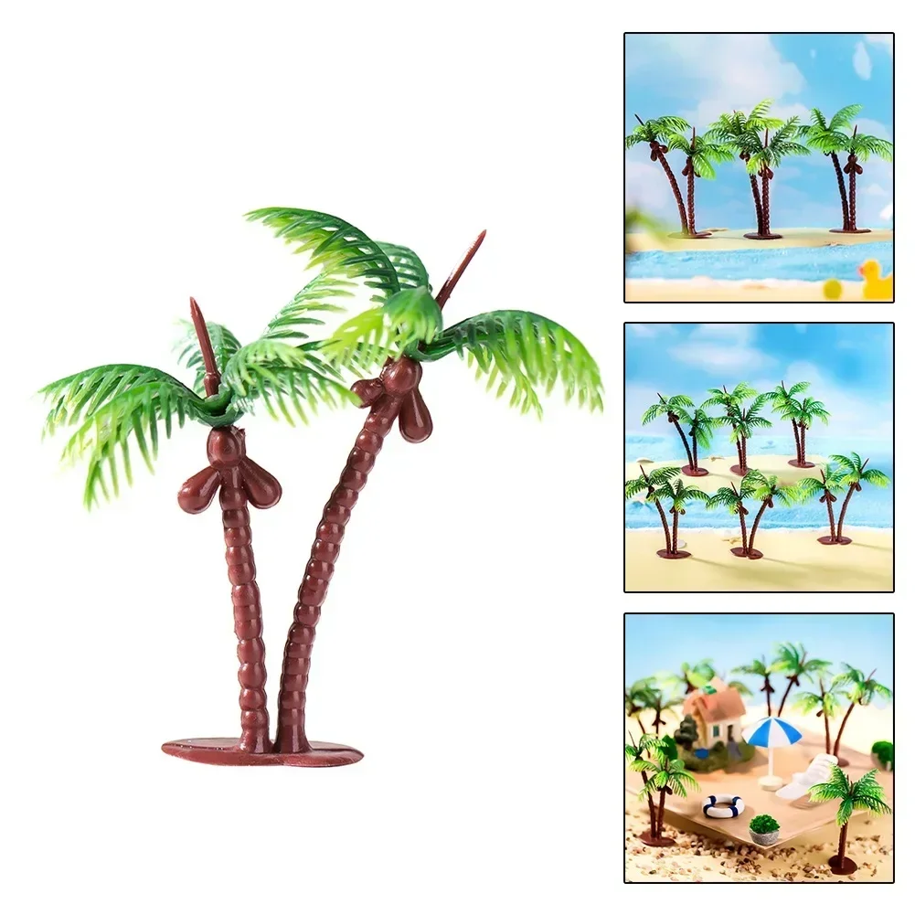 Simulated Coconut Tree Beach Double Coconut Tree Plant Tree Decorative Ornaments Landscape Scenery Model DIY Decor Kids Toys