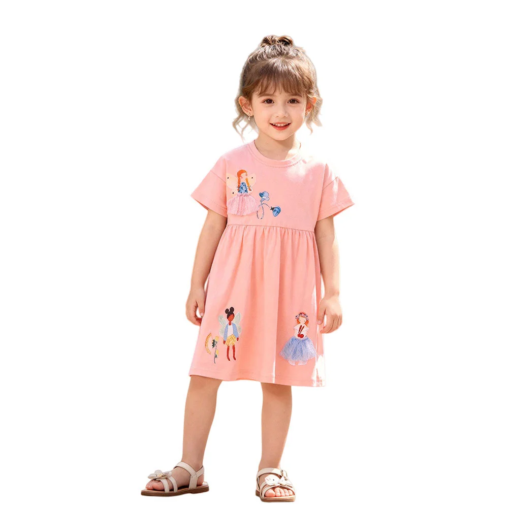 

Short Sleeve Summer Girls Dresses Baby Girls Party Birthday Fashion Children's Clothing Kids Frocks