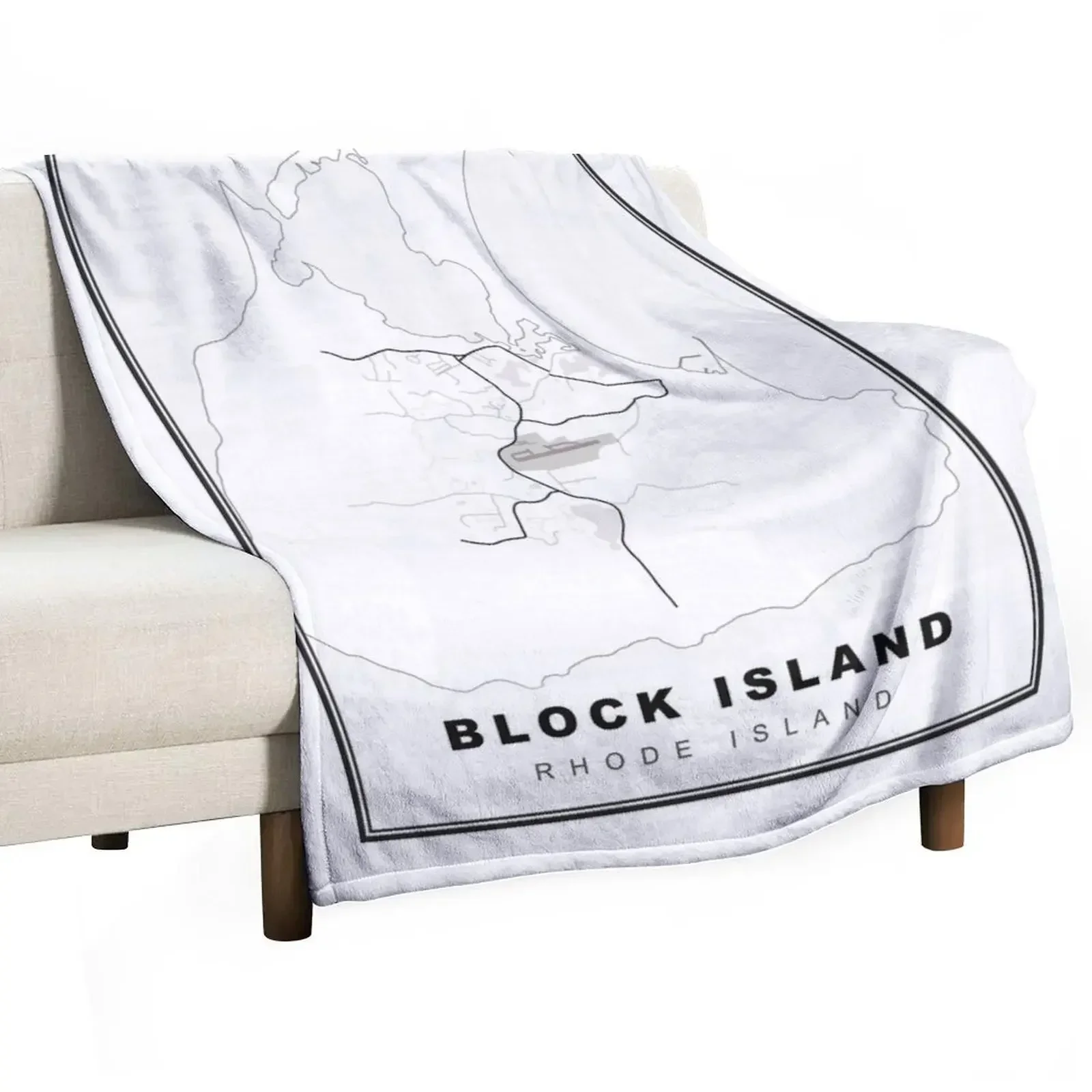 

Block Island Map Throw Blanket Tourist Sofa Blankets