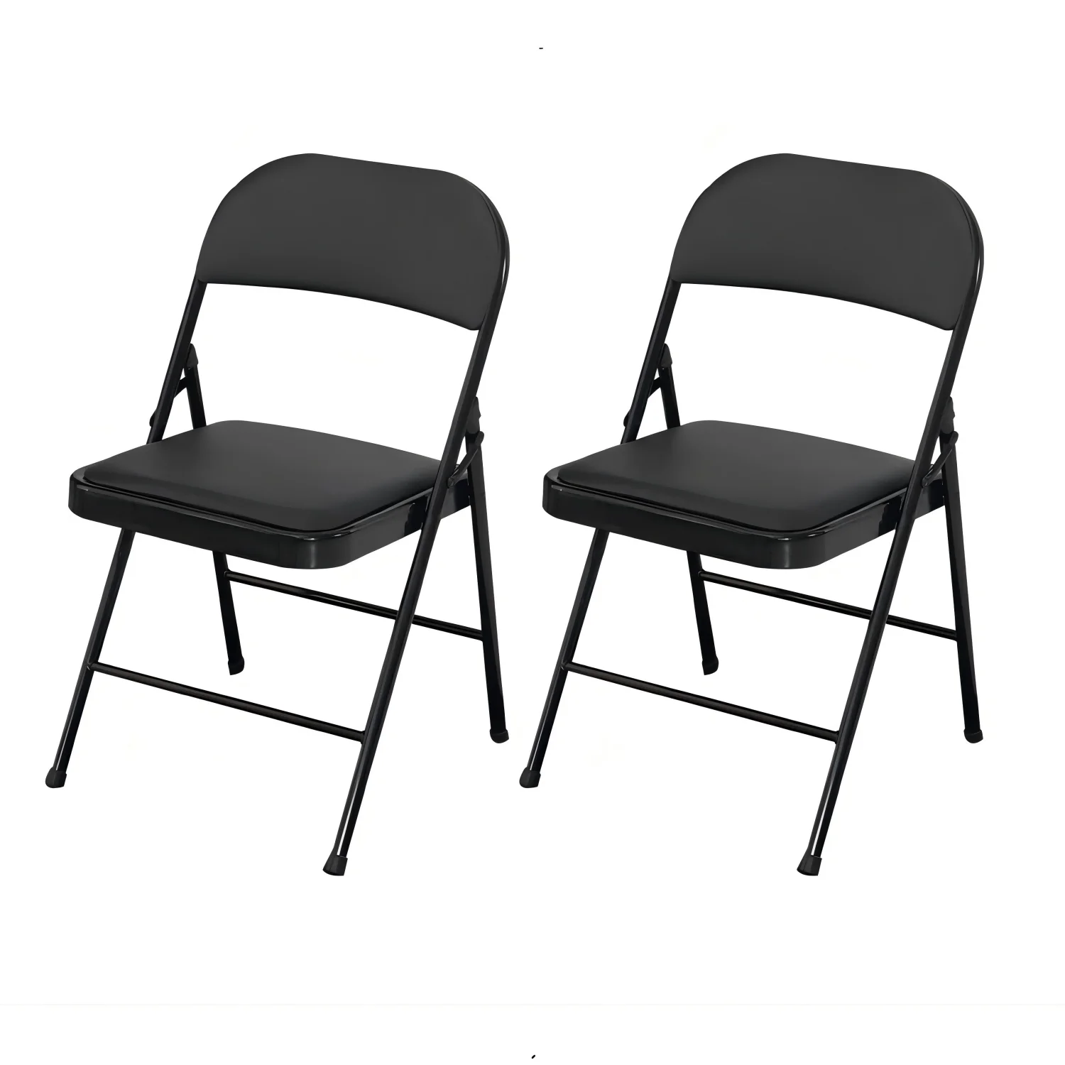 2Pcs Folding Chair With Padded Seats Multi-Functional Portable Chair For Home Dining Office Outdoor Fishing, Black