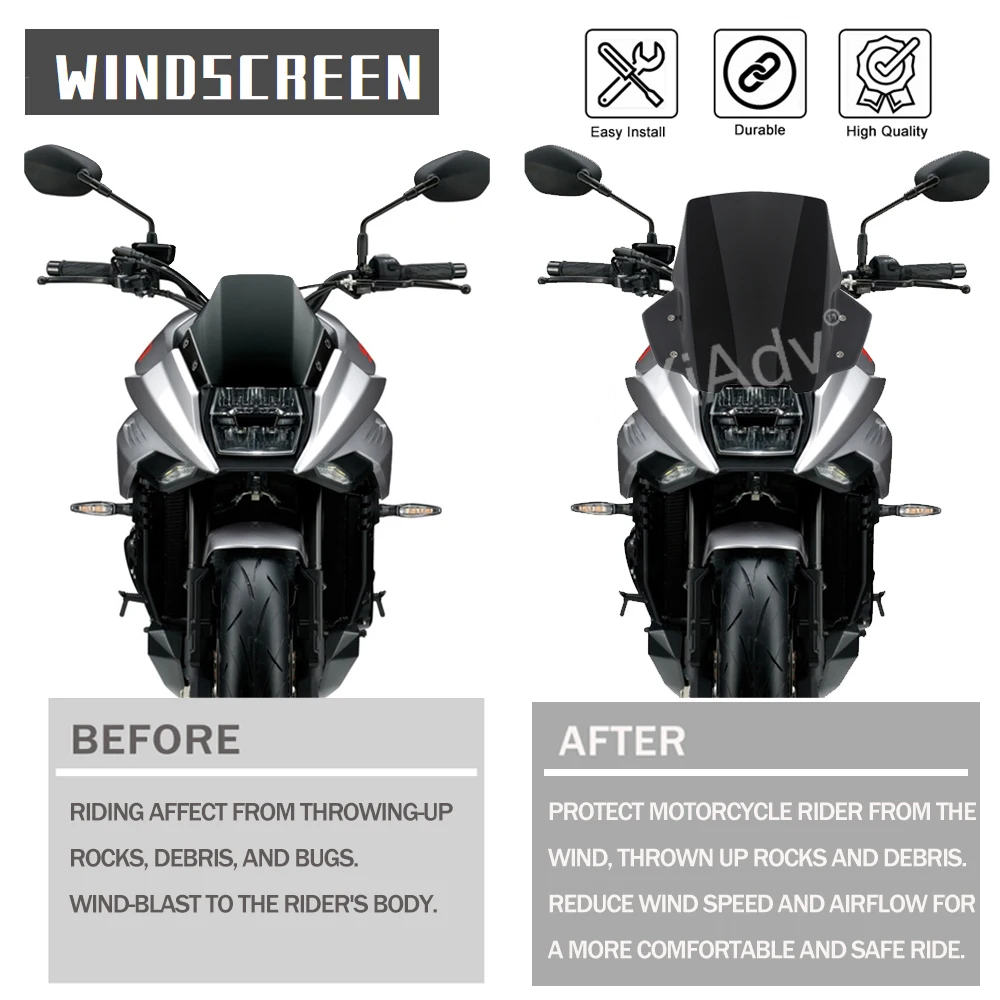 Windscreen For Suzuki For Katana GSX-S1000S GSX-S 1000S 1000 S 2021 Motorcycle Touring Windshield Double Bubble Wind Deflector