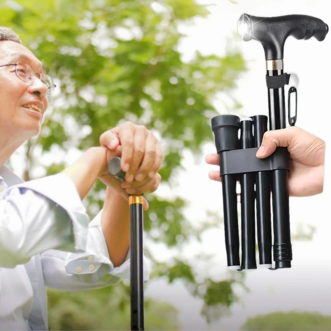 

Portable Aluminum Alloy Foldable Crutch Easy Carry Walking Stick Folding Cane for the Old Man Crutch the Elderly Grandpa Support