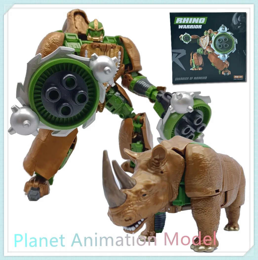 NEW Rhino Warrior Transformation RW-01 Rhinox RW01 Beast Wars KO Action Figure Robot Kids Toys