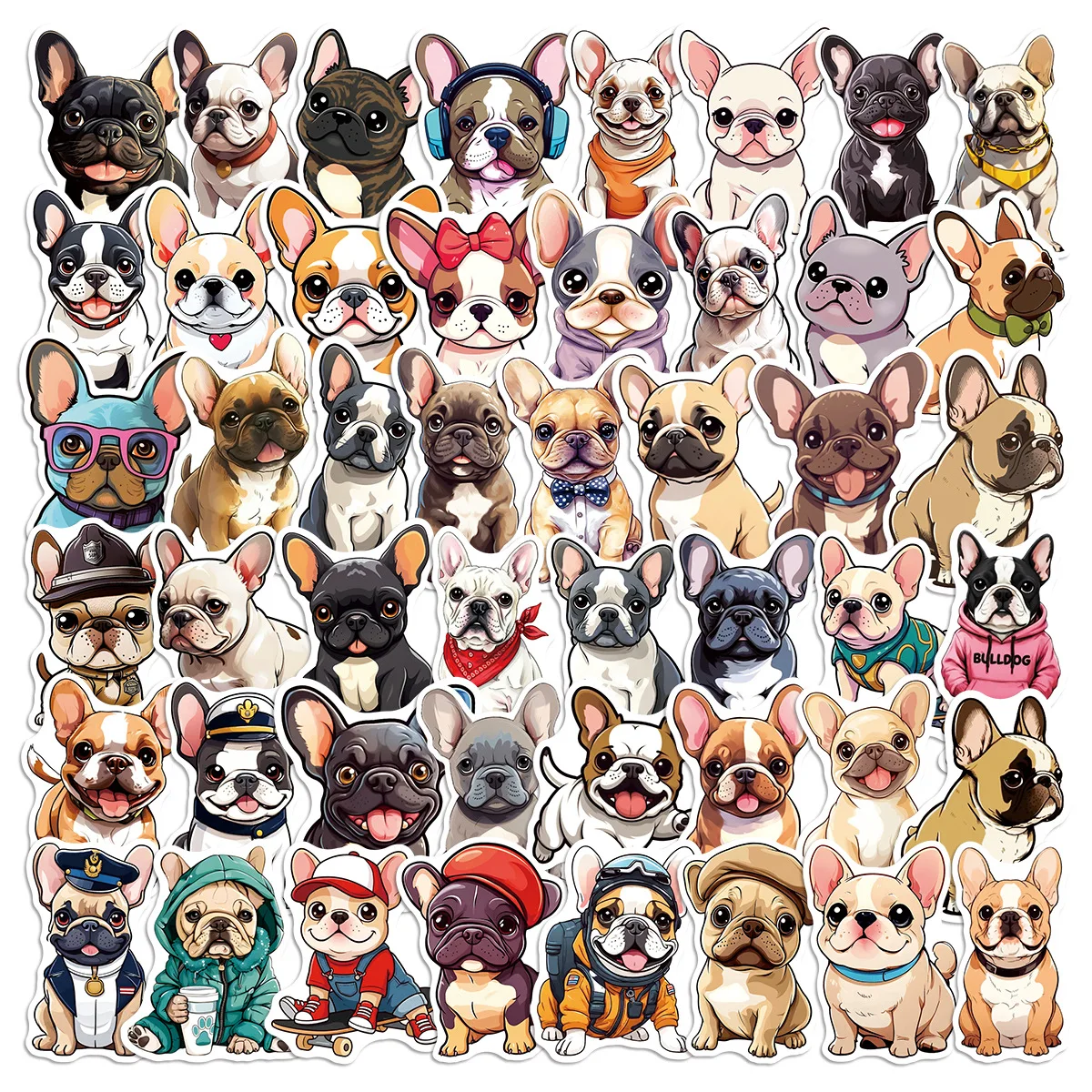 10/50PCS Kawaii Puppy Franse Bulldog Graffiti Sticker Creatieve Grappige Decoratie Briefpapier Doos Telefoonhoesje Waterdicht Sticker Speelgoed