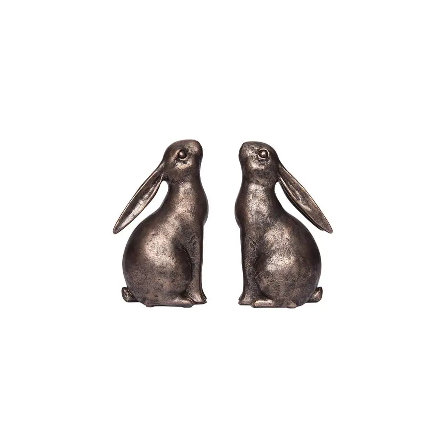 

Decorative Resin Rabbit Bookends, Bronze, Set of 2