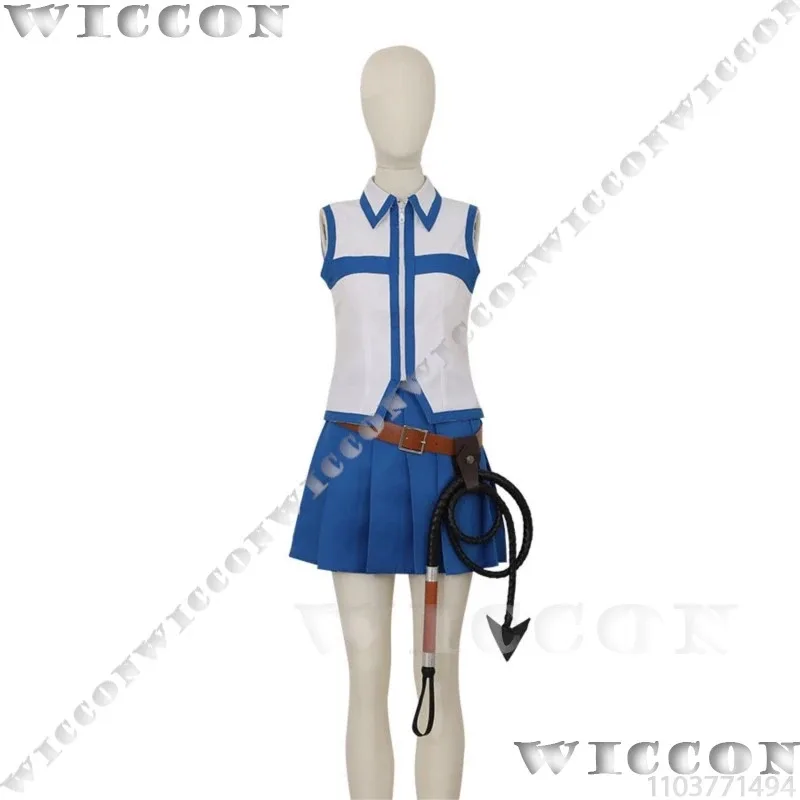 Lucy Heartfilia FAIIRY Anime Cosplay TAIL Costume Prop Whip Blond Wig Headwear Skirt Sexy Girl Women Outfit Halloween Customized