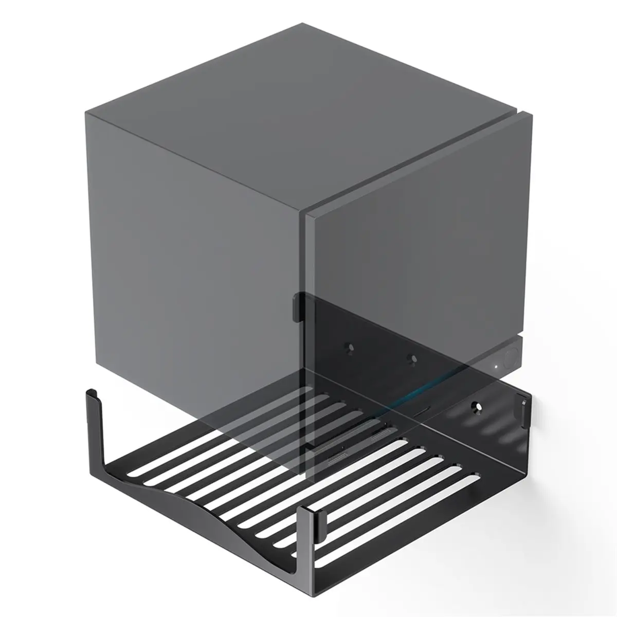 Wall Mount Holder Compatible for Steam Machine Console, Space-Saving Metal Storage Bracket - Black